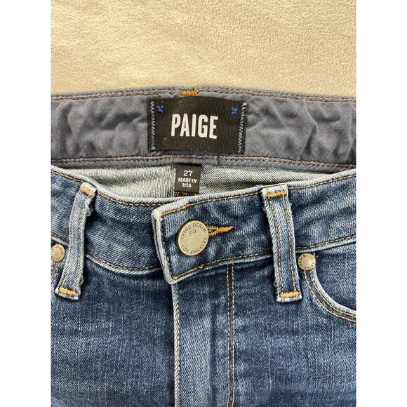 Paige Hoxton Ultra Skinny Leg Jean in Medium Wash Keiran Destructed 27 Capsule - Picture 5 of 9